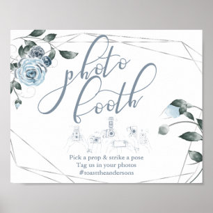 Photo Booth Dusty Blue Floral Sign