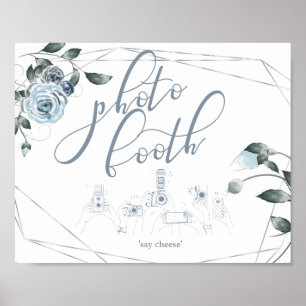 Photo Booth Dusty Blue Floral Sign