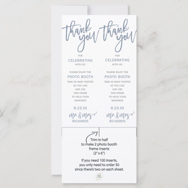 Photo Booth Frame Inserts | Brush (Dusty Blue) (Front)