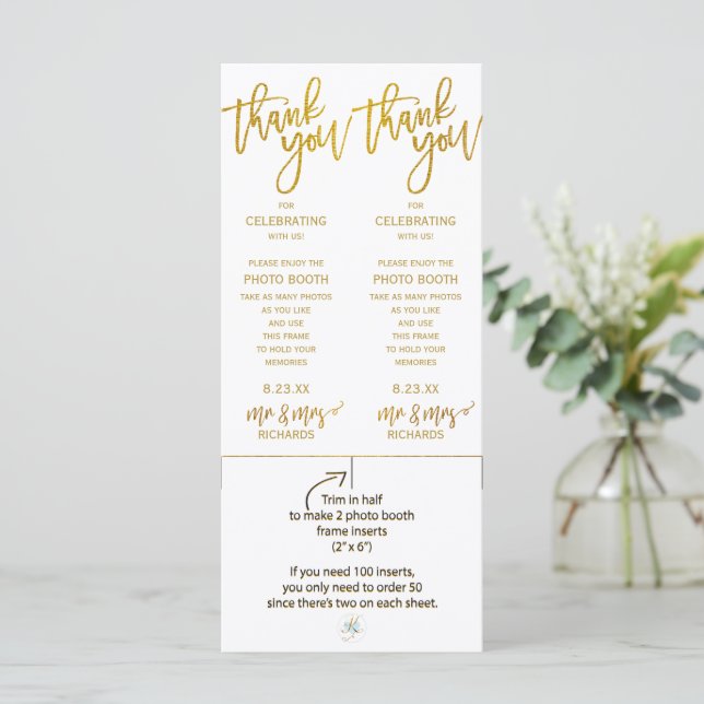 Photo Booth Frame Inserts | Brush Script-Faux Foil (Standing Front)