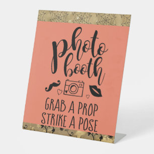 Photo Booth Grab a Prop Custom Halloween Wedding P Pedestal Sign