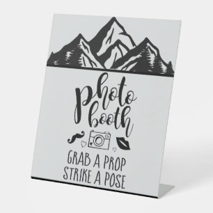 Photo Booth Grab a Prop Custom Mountains Wedding Pedestal Sign