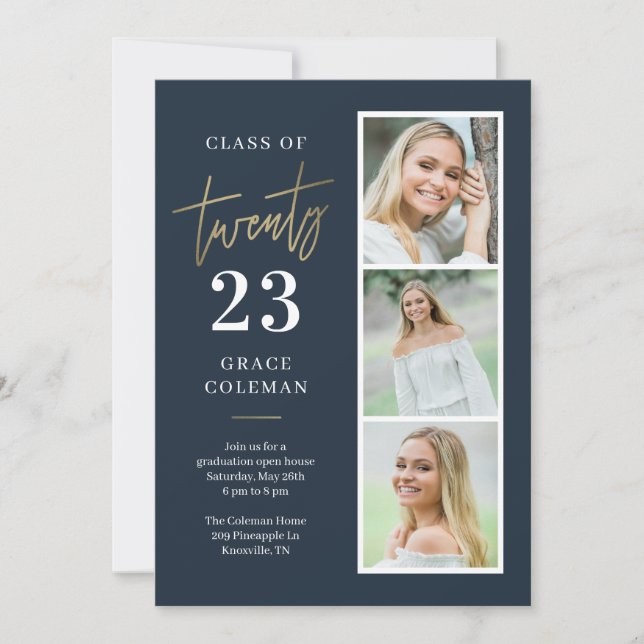 Photo Booth Graduation Announcement Invitation (Front)