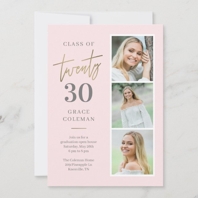 Photo Booth Graduation Announcement Invitation (Front)