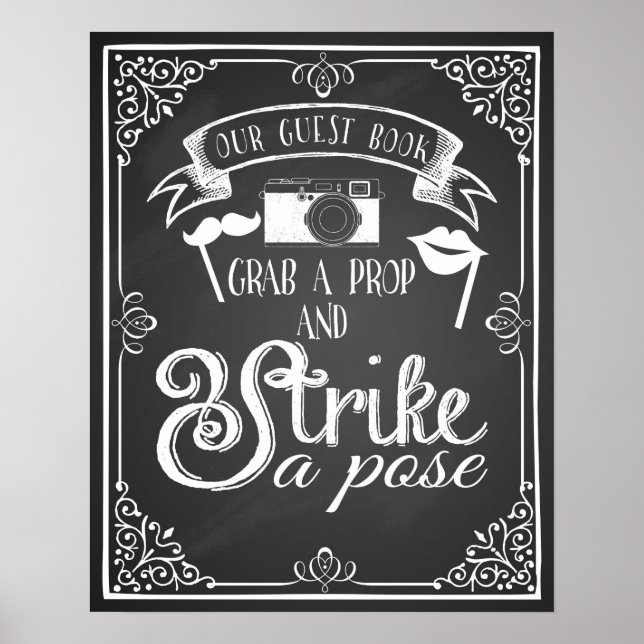 Photo Booth guest book wedding sign (Front)