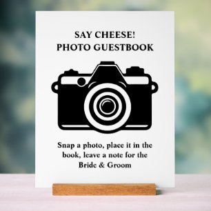 Photo Booth Guestbook Wedding Acrylic Sign