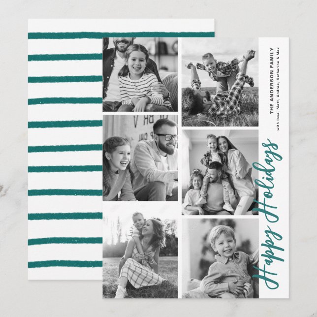 Photo Booth Holiday Card - Evergreen (Front/Back)