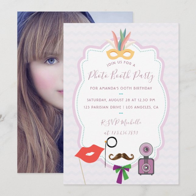Photo Booth Party Invitation (Front/Back)