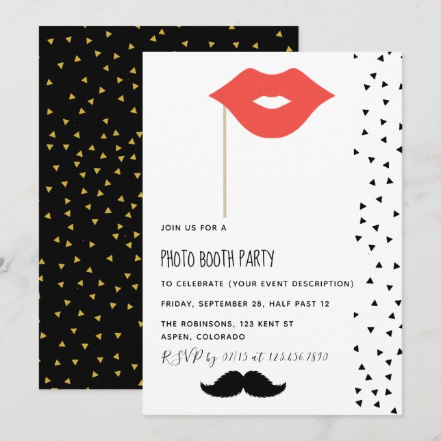 Photo Booth Party Invitation (Front/Back)