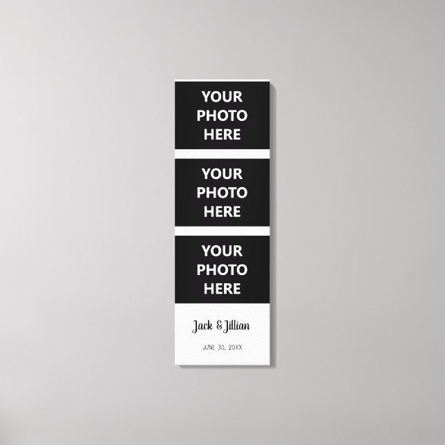 Photo Booth Photo Strip Custom Photography Collage Canvas Print (Front)