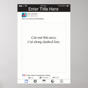 Photo Booth Prop Frame Facebook Inspired Design Poster