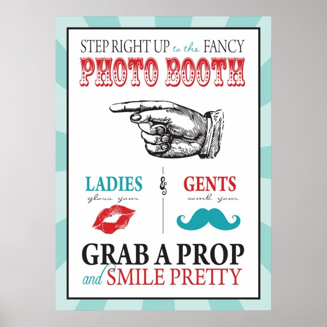 Photo Booth Sign for Carnival Circus Birthday L (Front)