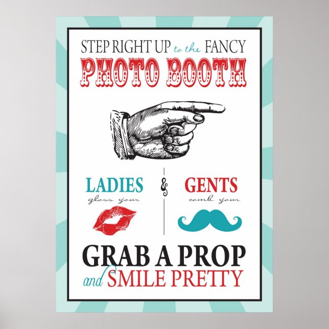 Photo Booth Sign for Carnival Circus Birthday R (Front)