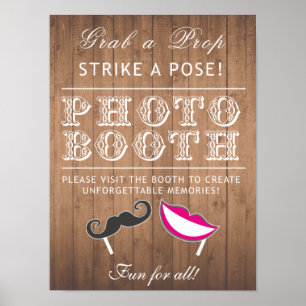 Photo Booth sign - grab a prop funny Wedding sign