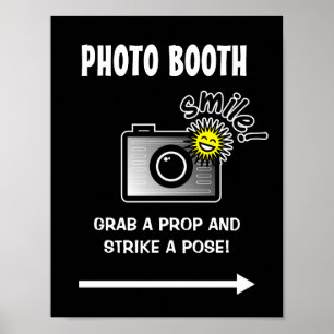 Photo booth sign poster for wedding or Birthday