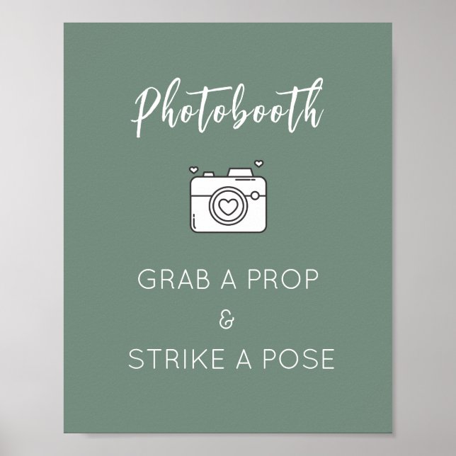 Photo Booth Sign Template for Wedding, Party (Front)