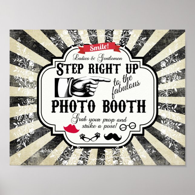 photo booth step right up wedding poster (Front)
