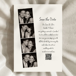 Photo Booth Strip Handwritten Script Wedding Fun  Save The Date