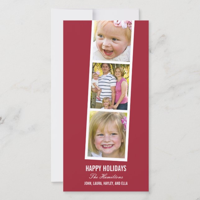 Photo Booth Style Holiday Photo Card (Front)