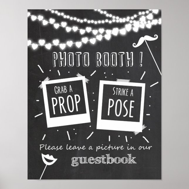 Photo booth wedding guestbook sign chalkboard (Front)
