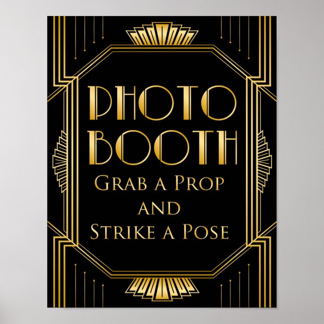 Photo Booth Wedding Sign | Gatsby Art Deco (Front)