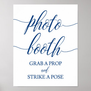 Photo Booth  Wedding Sign Navy Blue Calligraphy