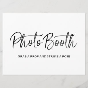 "Photo booth" Wedding Sign   Stylish Lettered Invitation