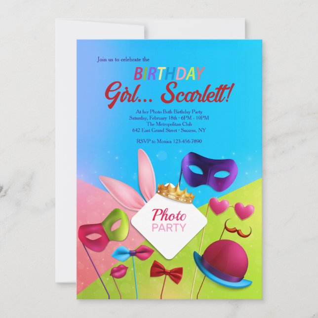 Photo Both Birthday Party Invitations (Front)