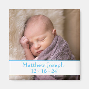 Photo Boy Birth Announcement Magnet