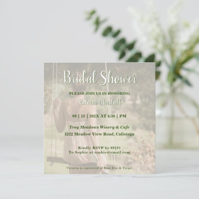 Photo Bridal Shower Invitation (Standing Front)