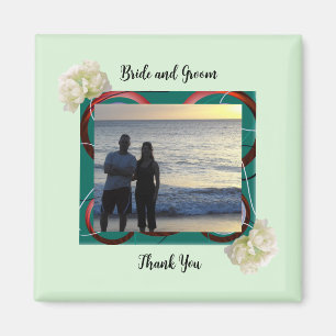 Photo Bride and Groom Wedding Magnet