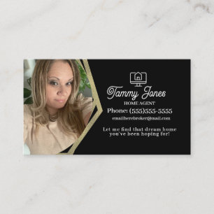 Photo Broker Home Agent Gold Business Cards
