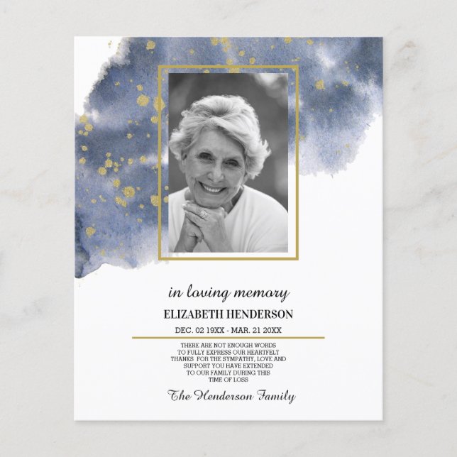 PHOTO Budget Sympathy In Loving Memory. Flyer (Front)