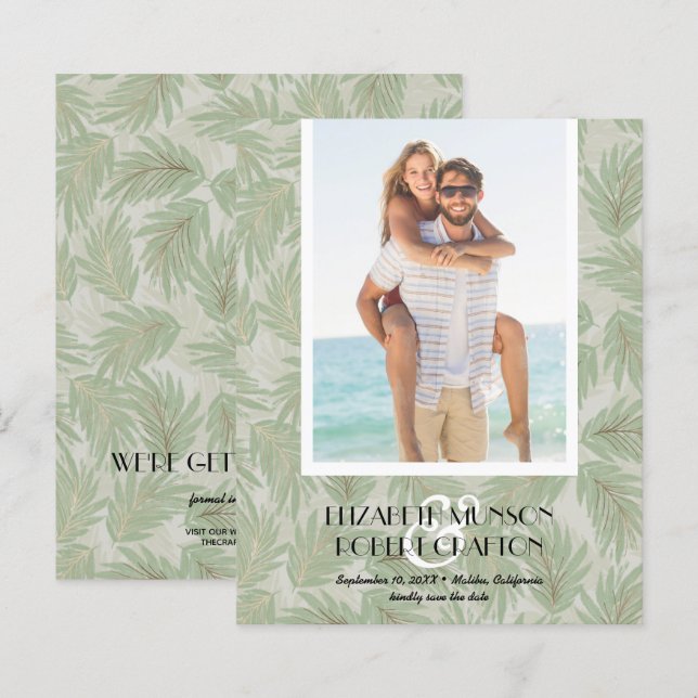 Photo Budget Tropical Wedding Save The Date (Front/Back)