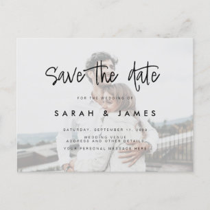 Photo Budget Wedding Save the Date Announcement Postcard