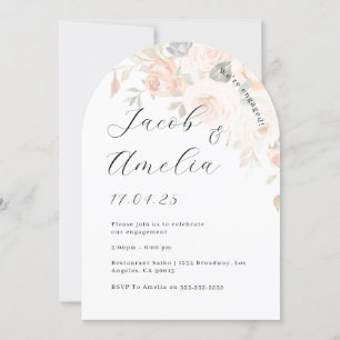 Photo Burnt Orange Floral Arch Engagement Party Invitation