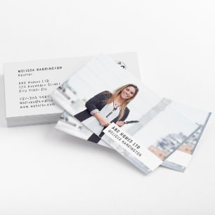 Photo Business Card Easy Custom Branding White