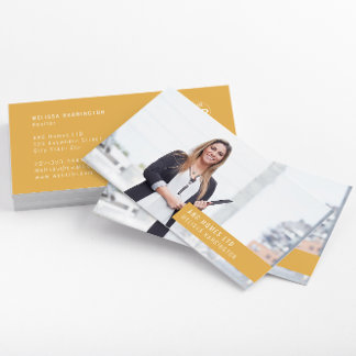 Photo Business Card |Easy Custom Branding | Yellow
