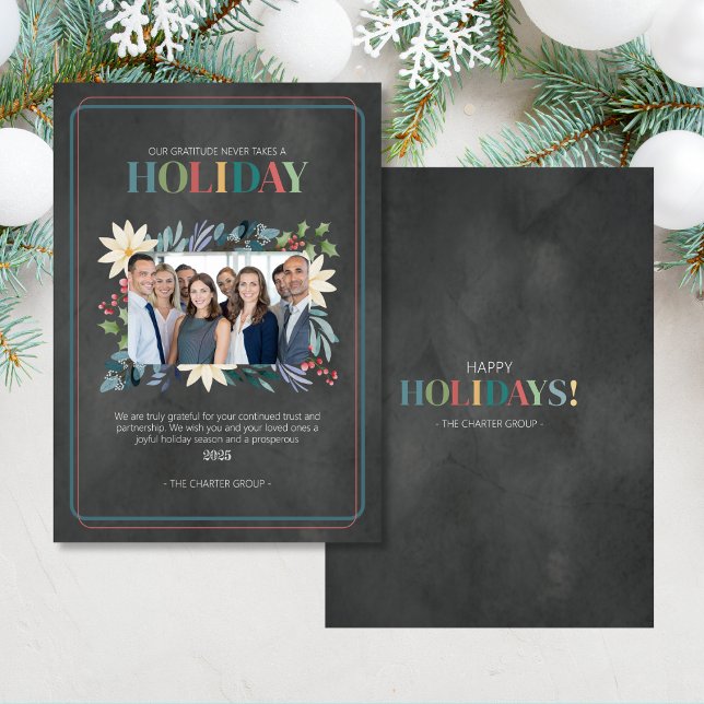Photo Business Holiday Card (Send your clients warm wishes this holiday season with this pretty Christmas card for businesses)