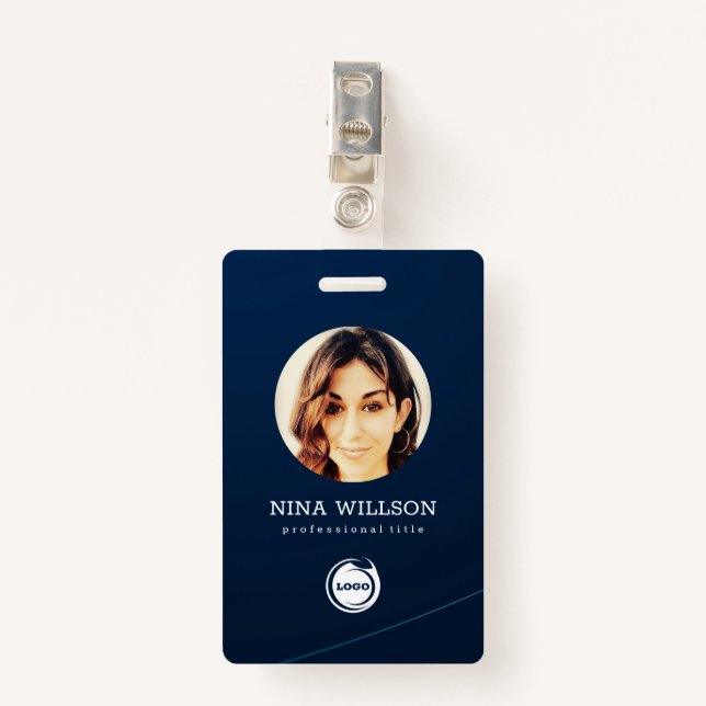 Photo Business ID Logo ID Badge (Front with Clip)
