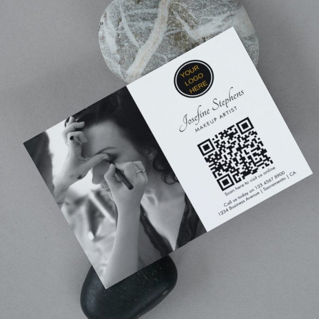 Photo Business Logo QR Code Makeup Artist  Flyer (Creator Uploaded)