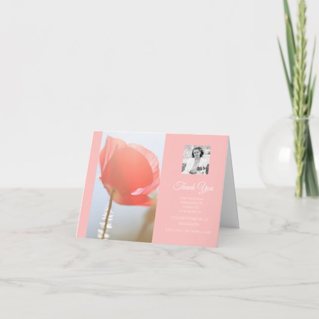 Photo by Sympathy Thank You Elegant Red Poppy (Front)