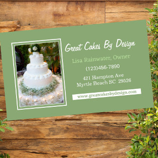 Photo Cake Baker Chef Caterer Decorator Business Card