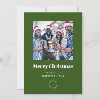 Photo Calendar 2024 Company Logo QR Green Xmas Holiday Card
