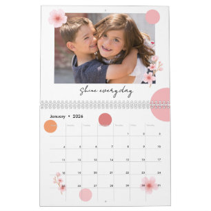 Photo Calendar 2026 Pretty Floral Motivational