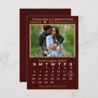 Photo Calendar Auburn & Gold Wedding Save Our Date