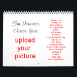 Photo Calendar do-it-yoursef- upload your pictures<br><div class="desc">Personalise this calendar with words and photos on the front and on each month with my easy to use templates.  See other "do it yourself" projects for various items in my DESIGN IT YOURSELF SECTION.</div>
