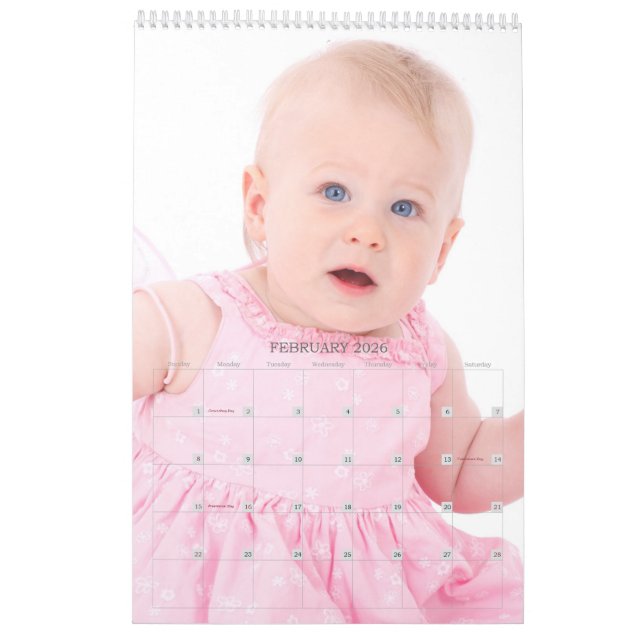 Photo Calendar Single Page (Feb 2026)