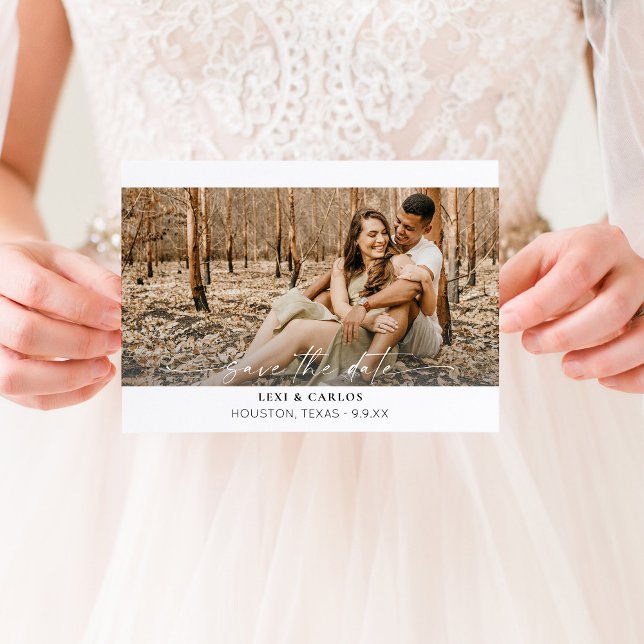Photo & Calligraphy 3 Mod W Save the Date Invitation (Creator Uploaded)
