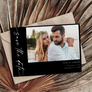Photo & Calligraphy 4 Mod Horiz Save the Date Invitation